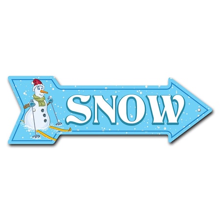 Signmission Snow Arrow Sign Funny Home Decor 24in Wide P-ARROW8-999605